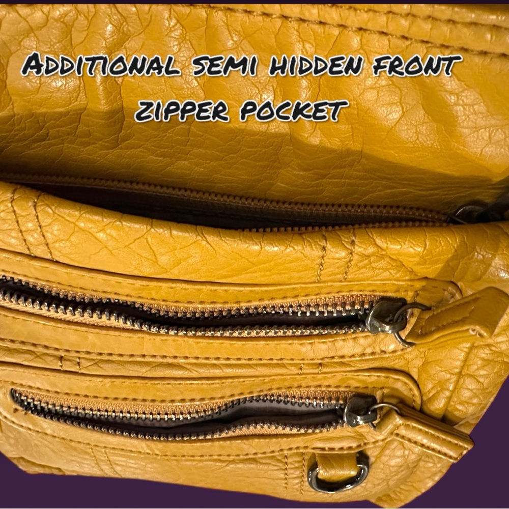 EUC Ampère Creations Vegan Willa Crossbody Bag in Mustard - Picture 5 of 11